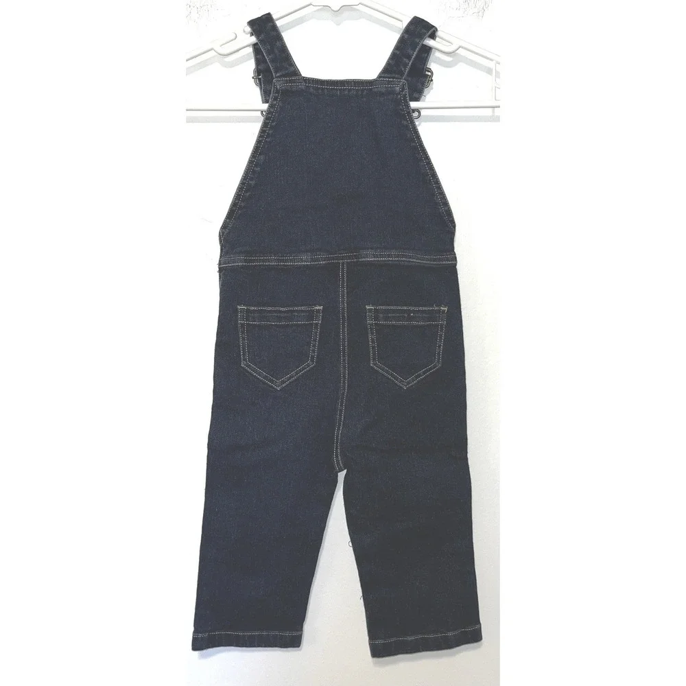 Hanna Andersson Dark Wash Denim‎ Jean Overalls Toddler 18/24 Months 80cm